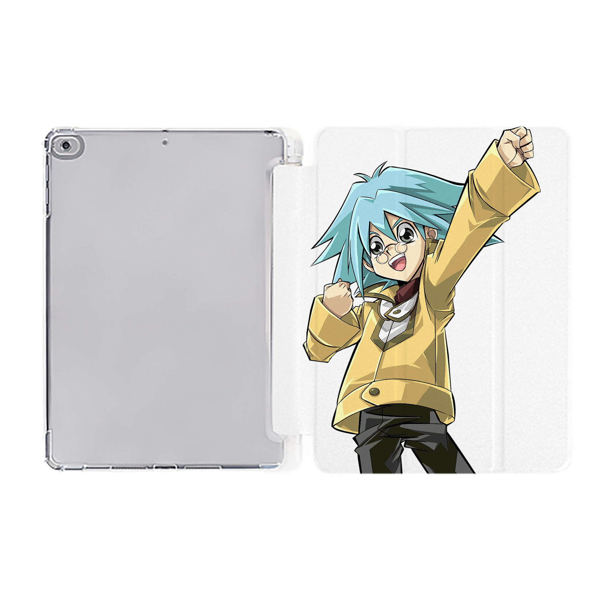 （画像用） 遊☆戯☆王 Yu-Gi-Oh! IPad ケース ペン収納付き 三つ折りスタンド PUレザー×シリコン 対応機種9.5/10.5/10.9インチ